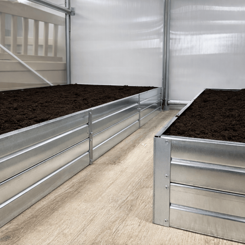 Bac de culture en acier galvanisé pour serre