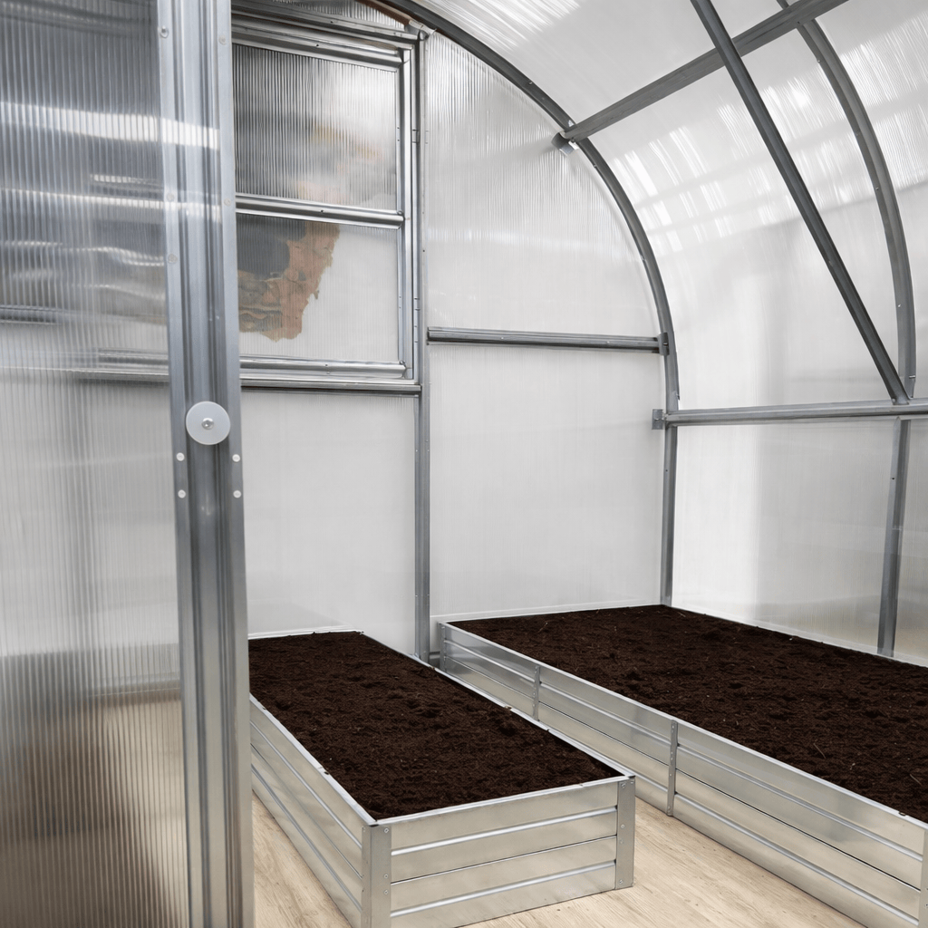 Bac de culture en acier galvanisé pour serre